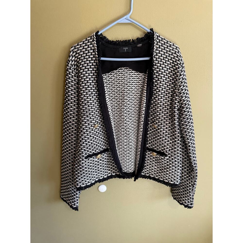 Tahari wool blend patterned blazer L‎